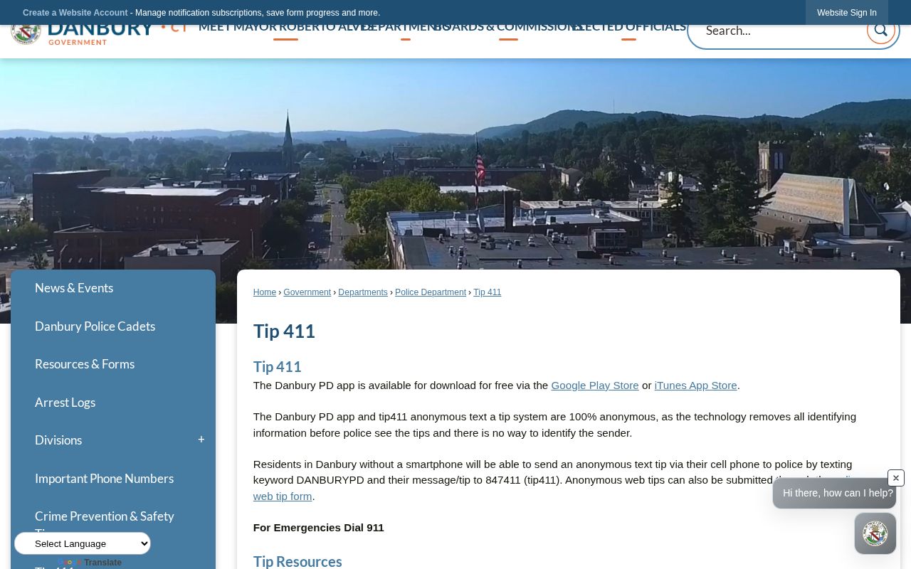 Danbury wanted fugitive Tip411 police tip record page